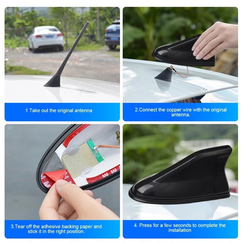 เสาอากาศวิทยุ FM AM แบบครีบฉลาม มีกาวในตัว อุปกรณ์เสริม สําหรับตกแต่งหลังคารถยนต์ - รูปที่ 6