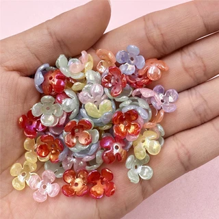 ลูกปัดดอกไม้ 10 มม. 80 ชิ้น สําหรับทําเครื่องประดับ ต่างหู DIY