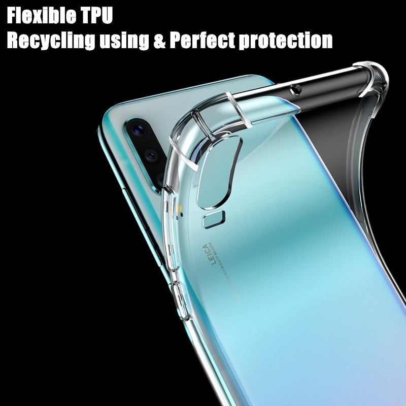 สําหรับ Huawei P30 ELE-L29 L09 L04 Slim Crystal Clear Soft Silicone Jelly Case พร้อมสี่มุมเสริมฝาครอบโปร่งใส - รูปที่ 4