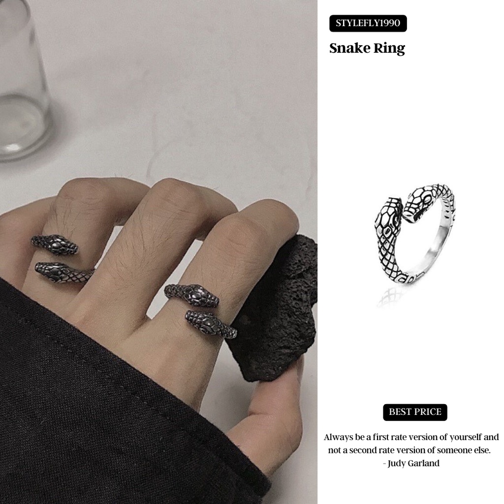 【 พร้อมส่ง 】Snake Ring แหวนงูสองหัว