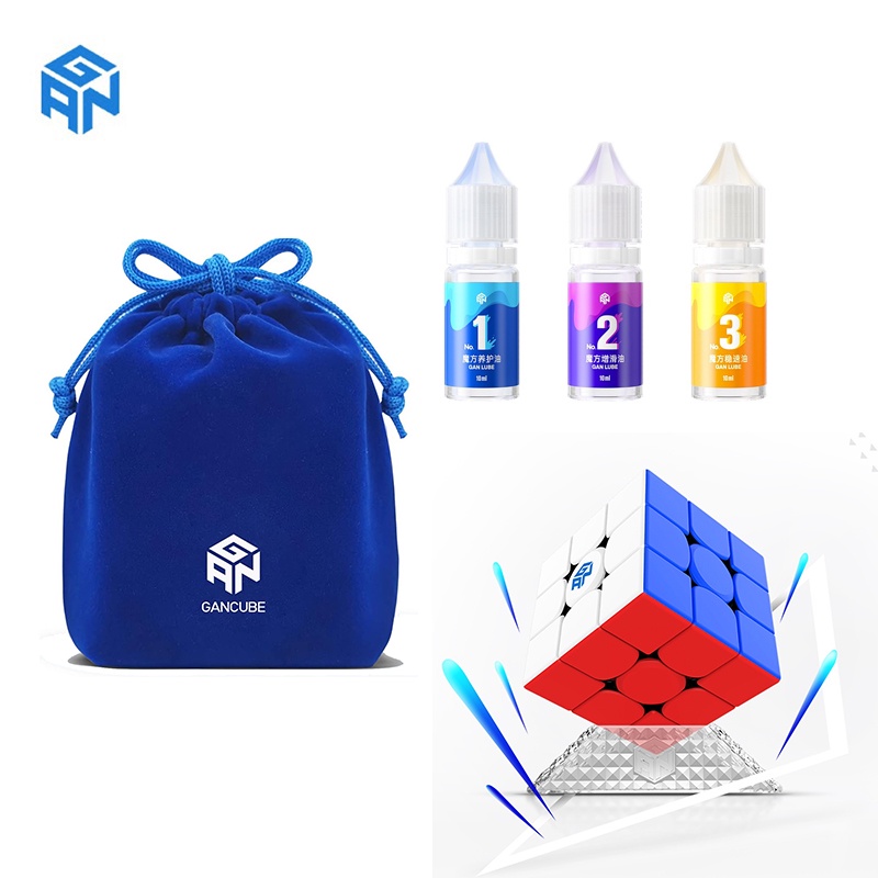 Gancube Original GAN Lube Professional Speed Cube Lube น้ํามันหล่อลื่นลูกบาศก์ GAN Bag Cube ปกป้องฐานลูกบาศก์แสดง speedcube