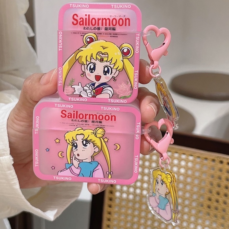 เคสหูฟัง TPU นิ่ม กันกระแทก กันหาย ลายเซเลอร์มูน พร้อมจี้ สําหรับ Airpods Pro 2 3 1