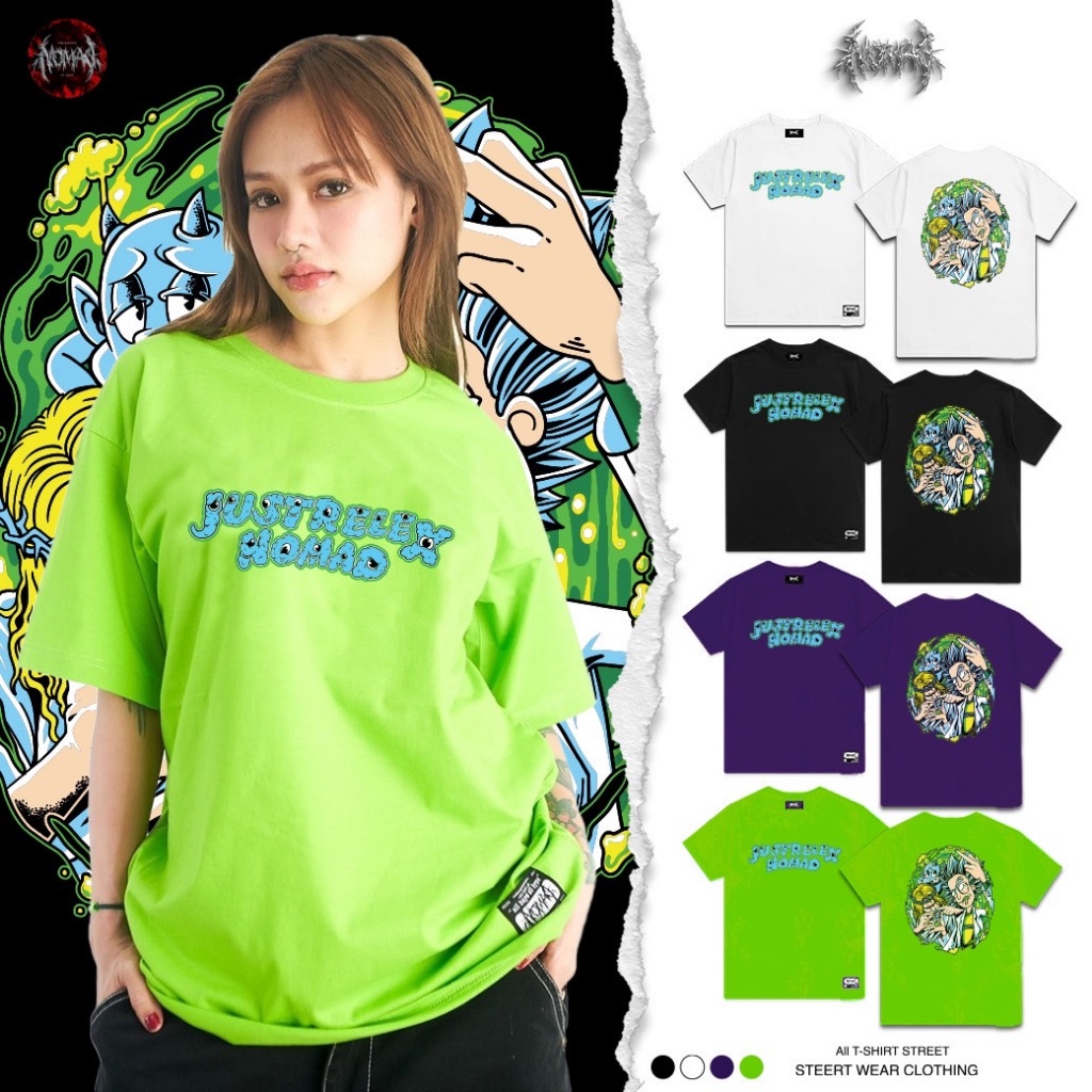 แฟชั่นใหม่ แขนสั้นคอกลม สตรีท v1 "JUST RELEX"