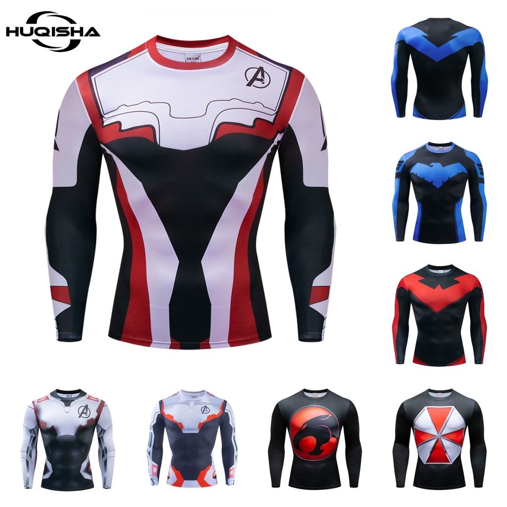 เสื้อยืด พิมพ์ลาย Marvel Avengers 3 มิติ แบบแห้งเร็ว สําหรับผู้ชาย ใส่ไปยิม เล่นกีฬา