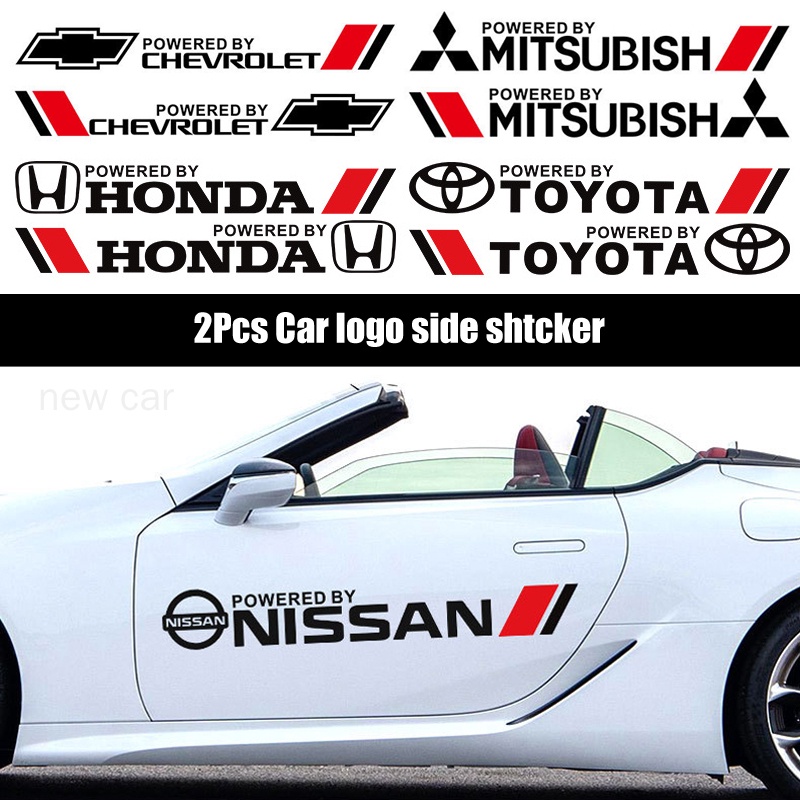 สติกเกอร์รูปลอก ติดด้านข้างประตูรถยนต์ อุปกรณ์เสริม 2 ชิ้น ต่อชุด