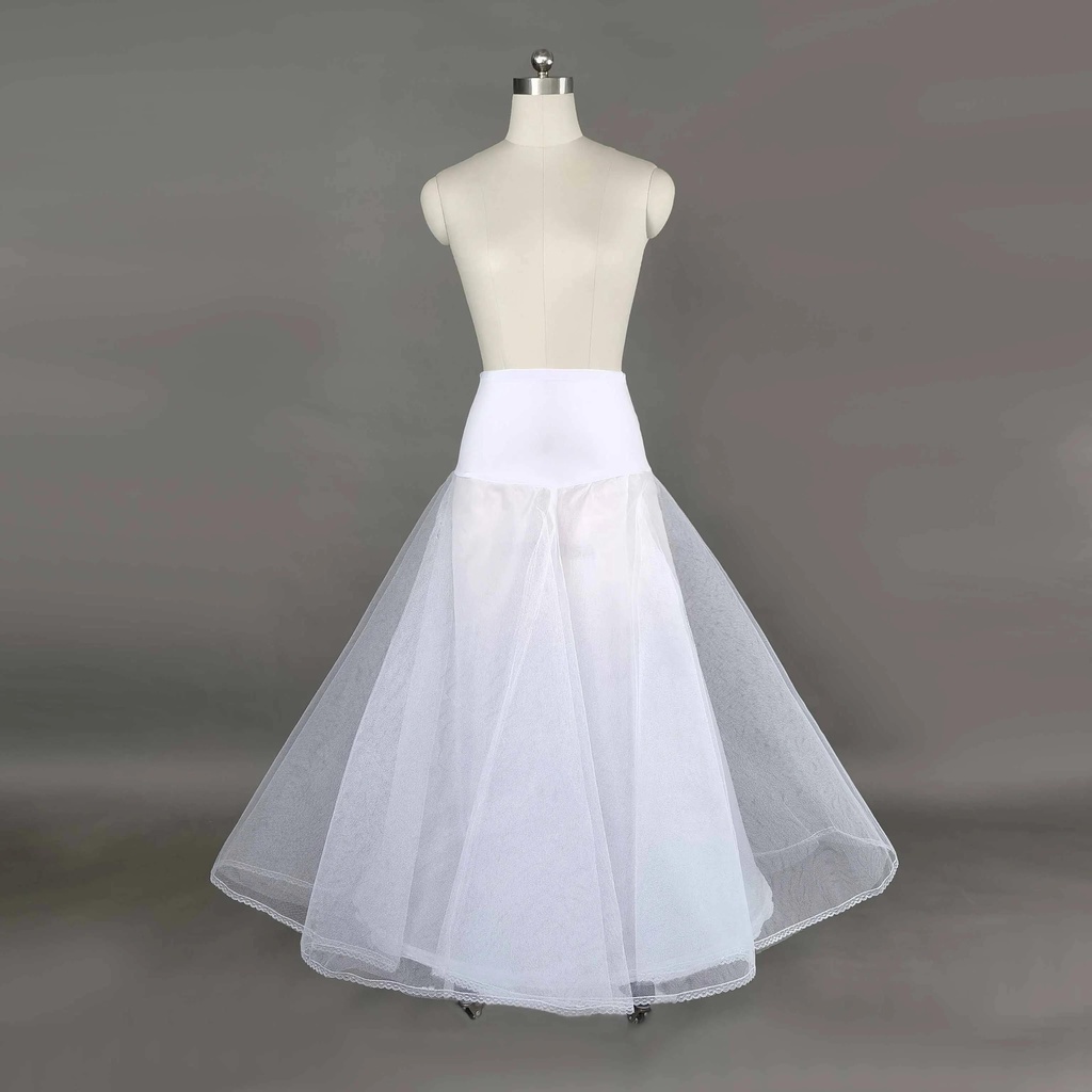 สาย 2-Hoops Petticoat One Layer เจ้าสาวความยาว Ball Gown Slips ชุดแต่งงาน Accessorie Underskirt