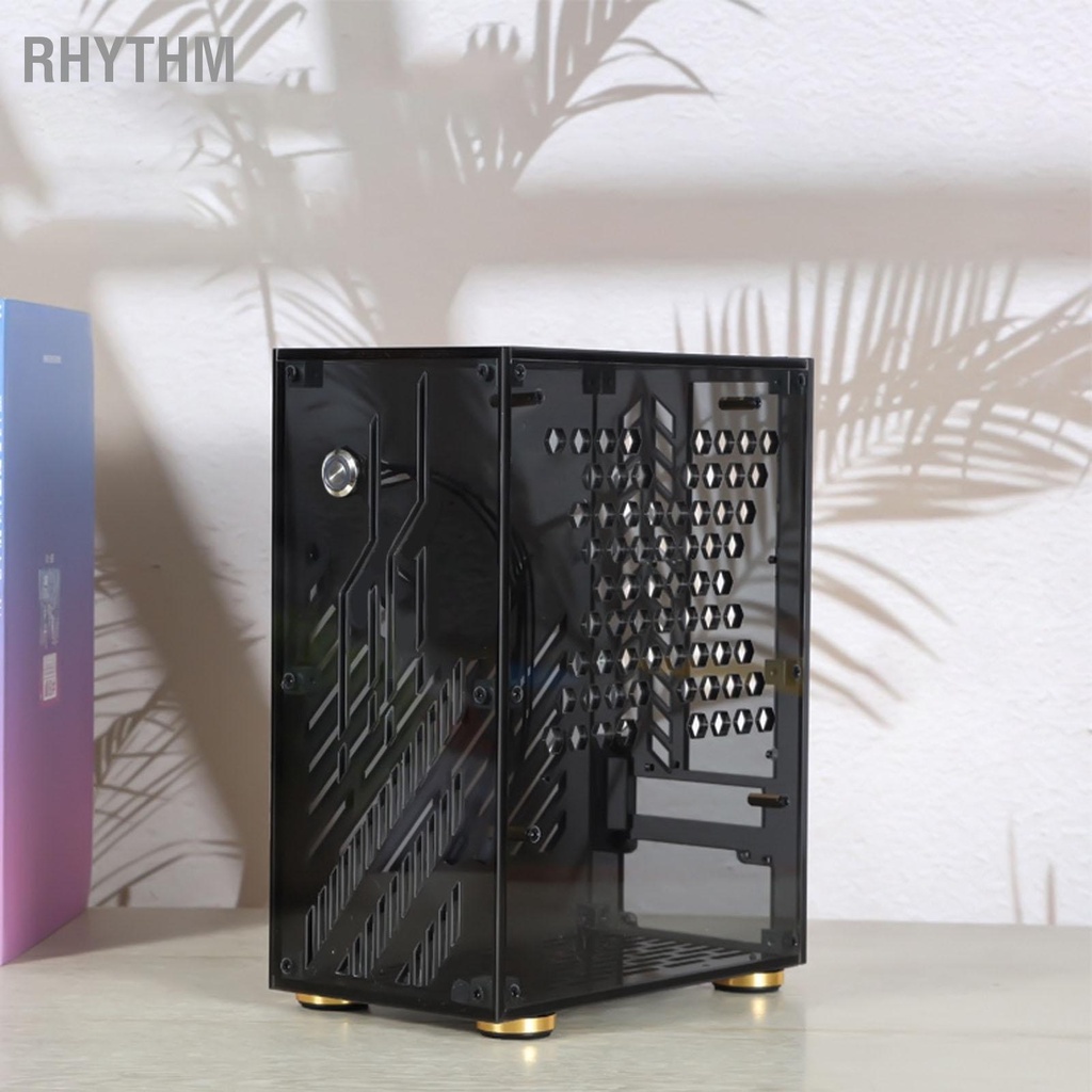 Rhythm กรณี Mini ITX 4.3L แผงอะคริลิคใส 360 องศา Cooling CUSHIONING เท้าแผ่น PC สำหรับ FLEX 1U Power 2.5in SSD