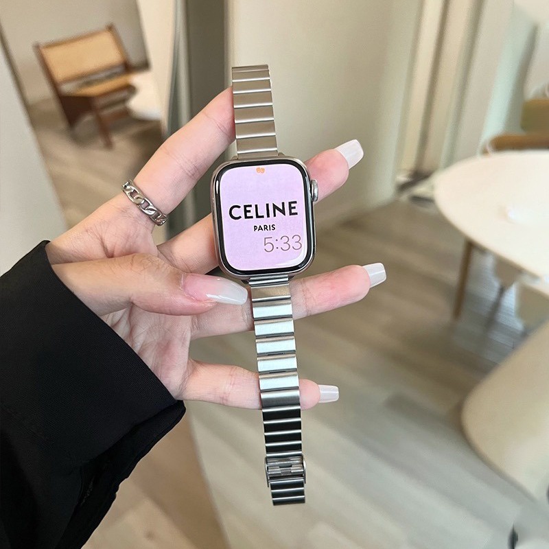 สายนาฬิกาข้อมือโลหะ แบบบาง ใส่รหัสผ่าน สําหรับ Apple iwatch 9 8 7 45 มม. 41 มม. iwatch 6 5 4 SE 44 40 มม. 42 มม. 38 มม.