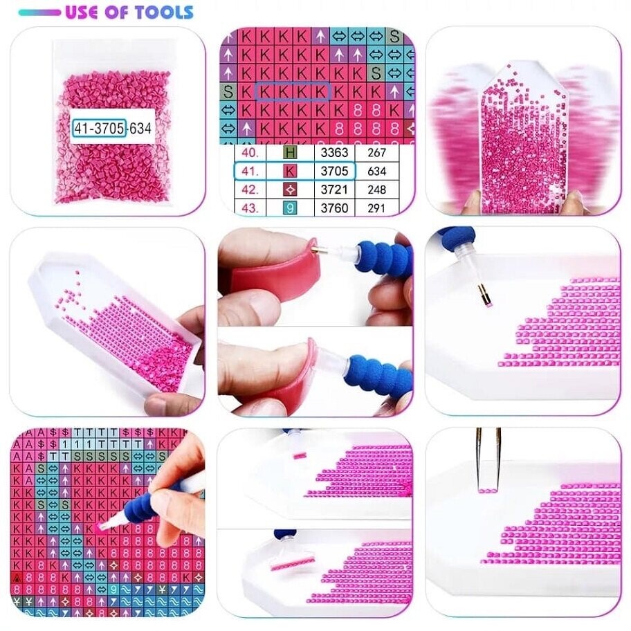 Diamond Painting 5D DIY การ์ตูน ครอสติสคริสตัล 5 มิติ ปักครอสติส รูปภาพ ฝึกสมาธิ ขนาด WxH 40x30 cm. - รูปที่ 7