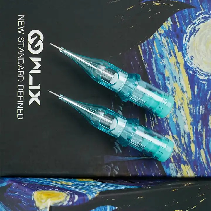 Wjx เข็มสัก แบบใส 0.25 มม. 0.3 มม. 0.35 มม. สีฟ้า กล่องละ 20 ชิ้น