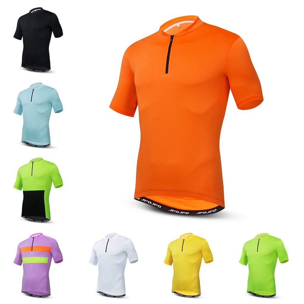 เสื้อกีฬาแขนสั้น สีส้ม แฟชั่นฤดูร้อน สําหรับผู้ชาย และผู้หญิง เหมาะกับการขี่จักรยานเสือภูเขา