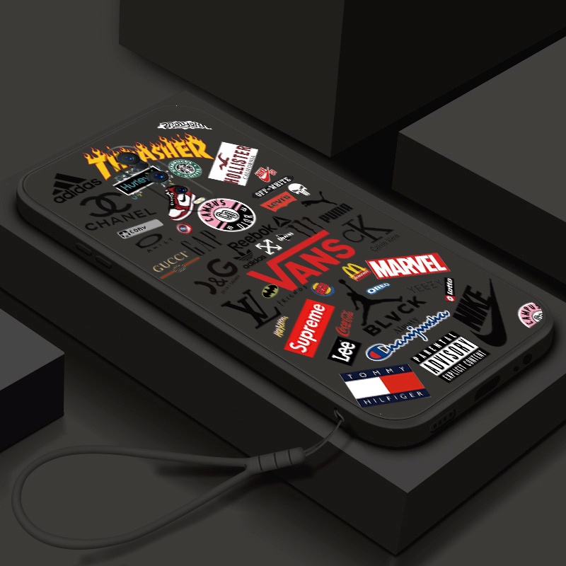 ปลอก OPPO R17 Pro R15 Pro R9S Plus F1 Plus R9S แบรนด์อินเทรนด์และเคสโทรศัพท์กันกระแทกขอบตรงซิลิโคนอ่