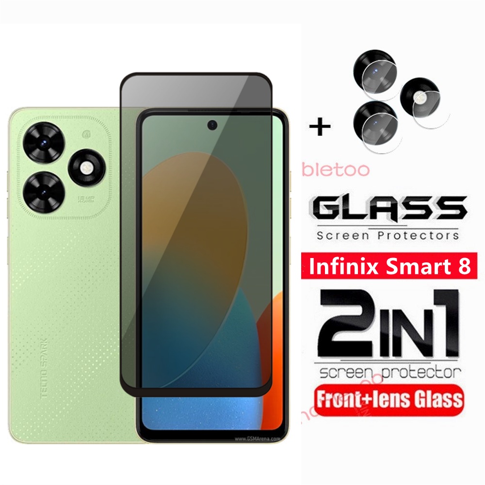 2 in 1 ฟิล์มกระจกนิรภัยกันรอยหน้าจอ กันแอบมอง เพื่อความเป็นส่วนตัว สําหรับ Infinix Smart 8 pro Smart8pro Smart7 2023 X6525