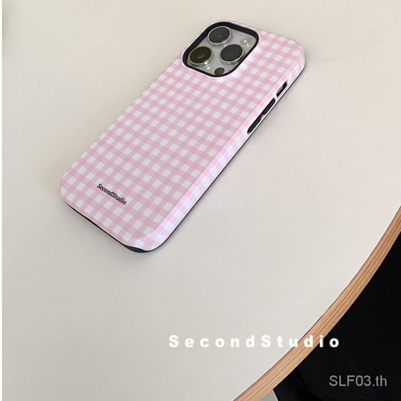 เคสโทรศัพท์มือถือ ฟิล์มสองชั้น กันกระแทก รูขนาดใหญ่ สีตัดกัน สไตล์เกาหลี สําหรับ iPhone 7 8 Plus x xs xr xsmax 11 12 13 14 15 pro max ตัวป้องกันโทรศัพท์ QEG