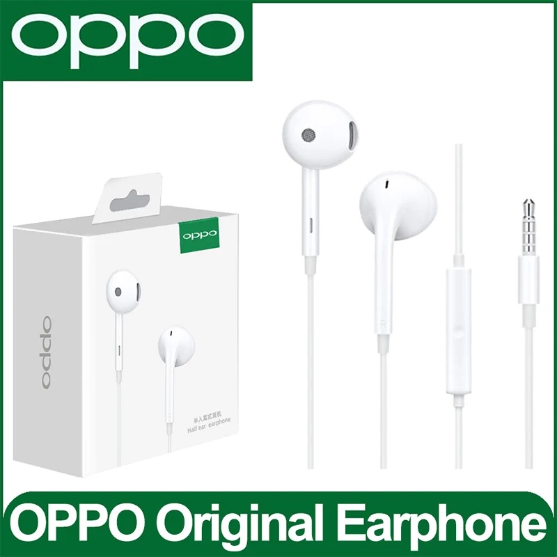 Oppo ของแท้ ชุดหูฟังสเตอริโอ แบบมีสาย MH135 ไมโครโฟนในตัว สําหรับ Reno 5 6 Find X3 Pro Realme