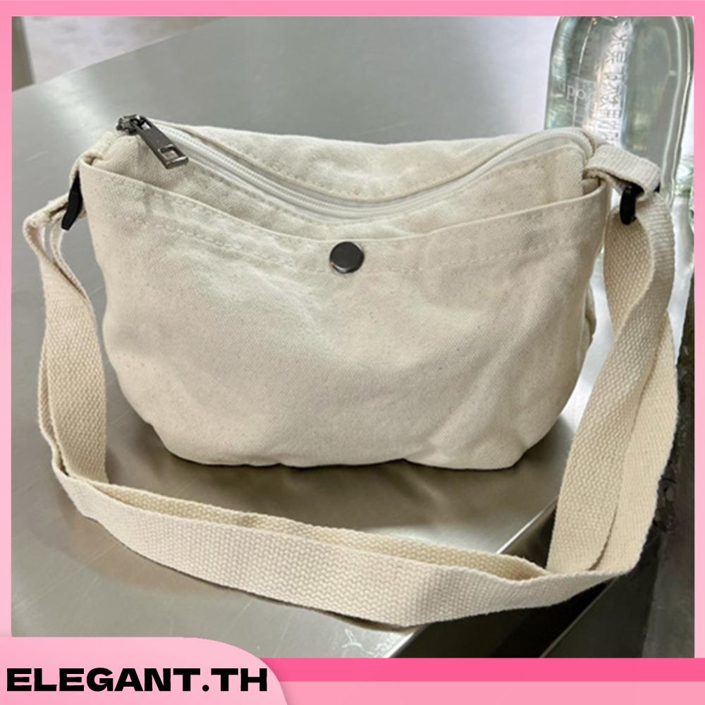 🚚สต็อกพร้อมในกรุงเทพ🚚 กระเป๋าสะพายไหล่ลําลอง ผ้าแคนวาส ขนาดเล็ก แต่งซิป สามารถปรับได้ แฟชั่นเรโทร สําหรับสตรี - รูปที่ 2