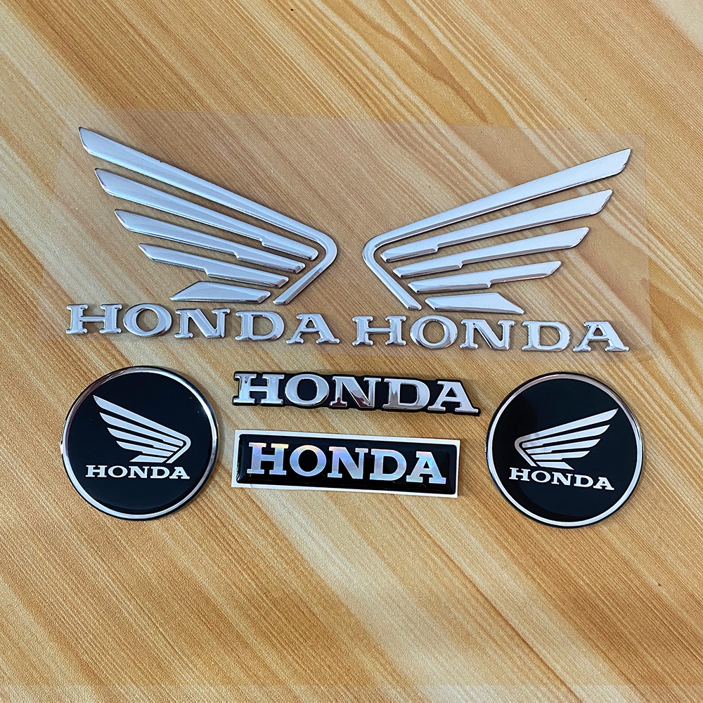สติกเกอร์เจล ลายปีกสัญลักษณ์ 3D สําหรับติดตกแต่งรถจักรยานยนต์ Honda Cbr Pcx Honda Beat