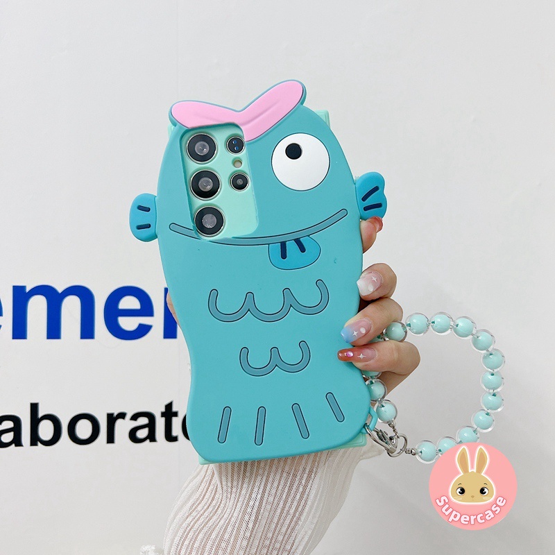 เคสโทรศัพท์มือถือ ซิลิโคนนุ่ม ลายปลาตลก พร้อมสายคล้อง สําหรับ Samsung Galaxy A24 4G A14 4G A14 5G A54 A53 A34 A33 5G A13 4G A04S