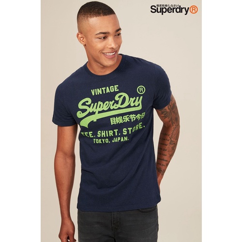 Superdry Superdry Extremely Dry Summer Mens Trendy Letter Slim-fit Round Neck Short Sleeve T-shirt