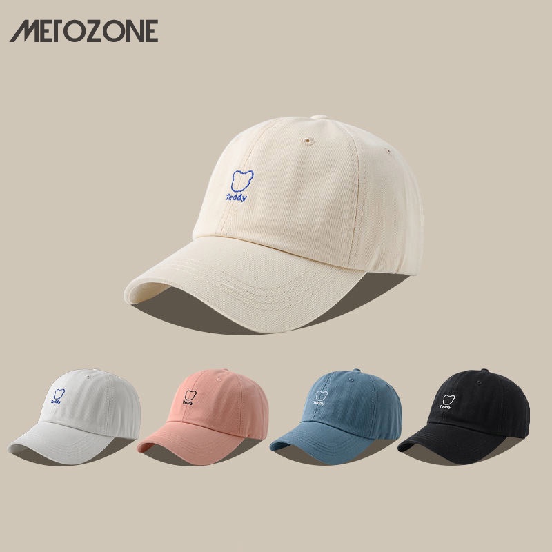 Metozone หมวกเบสบอล กันแดด ปักลายน่ารัก สไตล์เกาหลี เรโทร สําหรับผู้ชาย