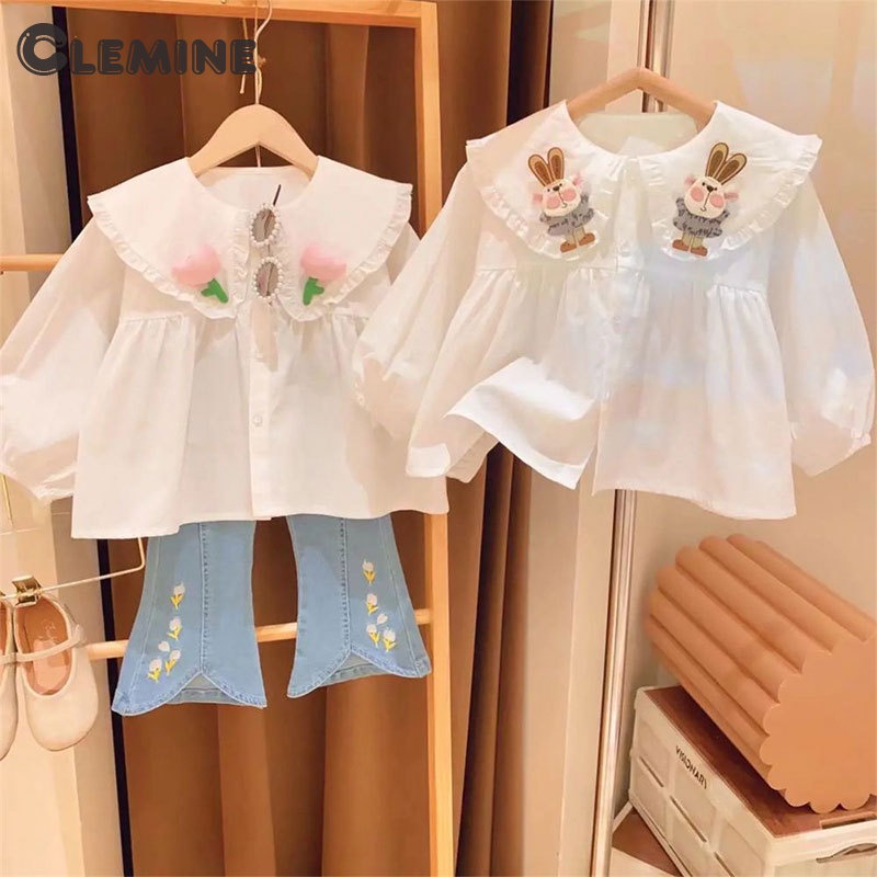 Clemine เสื้อเชิ้ตแขนยาว แฟชั่นฤดูใบไม้ผลิ สําหรับเด็กผู้หญิง