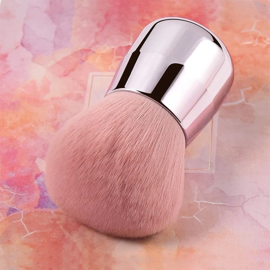 แปรงปัดแก้มคาบูกิ kabuki ( สีชมพู) แปรงแต่งหน้า ขนาดพกพา แปรงทรงเห็ด แป้งปัดฝุ่นเล็บ
