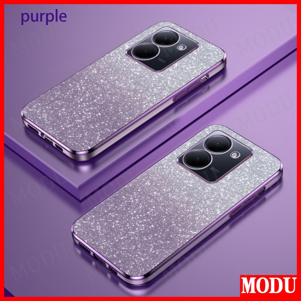 ใหม่ เคสป้องกันโทรศัพท์มือถือ ลายกลิตเตอร์ ชุบไฟฟ้า 6D คุณภาพสูง สําหรับ Vivo Y36 Y27 4G 5G Y78