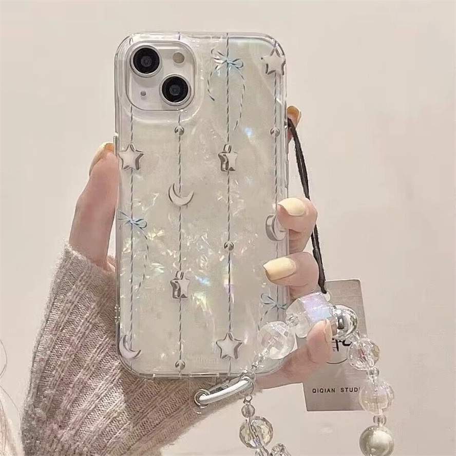 เคสโทรศัพท์มือถือแบบแข็ง กันกระแทก กันรอยกล้อง ลายดาว ดวงจันทร์ หรูหรา สําหรับ iPhone15 14 13 12 11 Pro Max