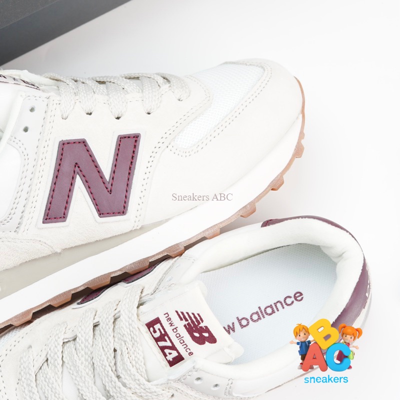Nb New Balance 574 V2'Moonbeam Burgundy' SKU WL574RCF Unisex 100% Sneakers ABC แฟชั่น