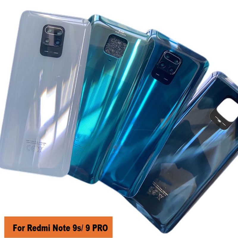 สําหรับ Xiaomi Redmi หมายเหตุ 9 PRO แบตเตอรี่ฝาหลังด้านหลังกระจกแผงกระจกสําหรับ Xiaomi Redmi หมายเหตุ 9S เปลี่ยน