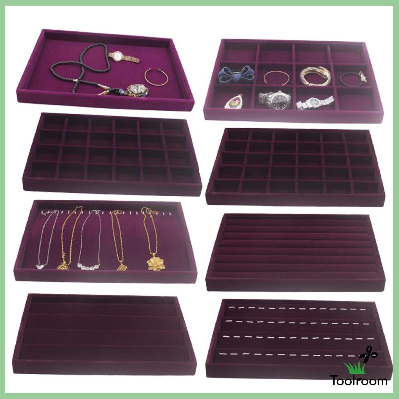 ถาดกํามะหยี่ วางซ้อนกันได้ ขนาด 35x24 x 3 ซม. สําหรับโชว์เครื่องประดับ สร้อยคอ สร้อยข้อมือ
