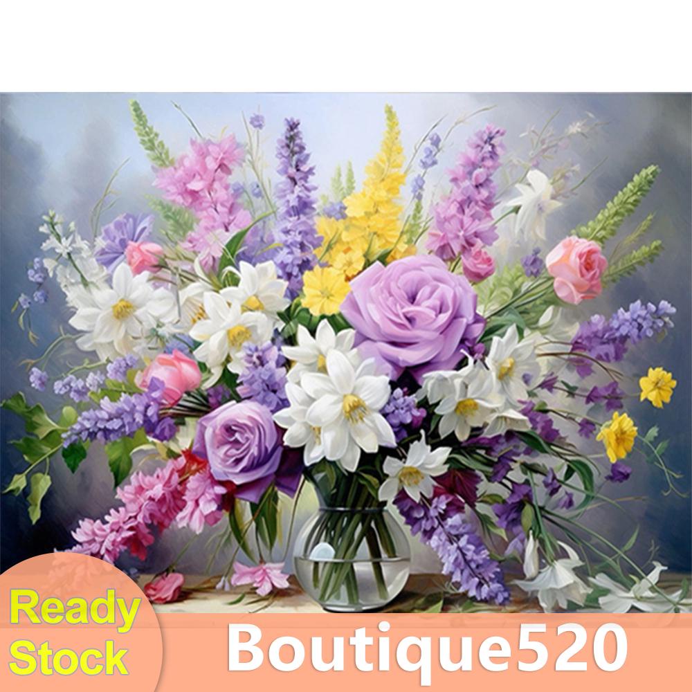 ชุดปักครอสสติตช์ ผ้าฝ้าย 11CT พิมพ์ลายดอกไม้ ขนาด 50x40 ซม. [boutique520.th]