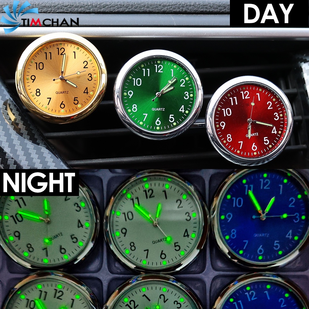 นาฬิกาควอตซ์เรืองแสง ขนาดเล็ก มีกาวในตัว ติดปุ่มแบตเตอรี่ แดชบอร์ดรถยนต์ นาฬิกากลไกเรืองแสง นาฬิกาดิจิทัล ตกแต่งนาฬิกาข้อมือ