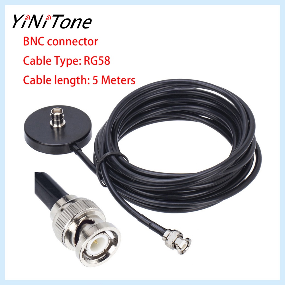 เสาอากาศวิทยุ CB BNC ฐานแม่เหล็ก ตัวผู้ พร้อมสายโคแอ็กเชียล RG58 ยาว 5 เมตร