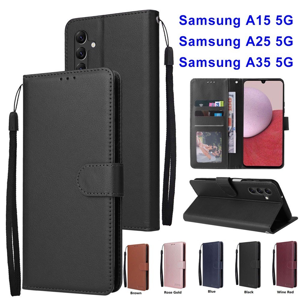 จัดส่งทันที Case For Samsung Gaxlaxy A36 A56 A35 5G/A205/A15/A05/A05S/A55 A06 A05 A05S A16 เคส ฝาพับ ตั้งได้ แถมสาย Boss