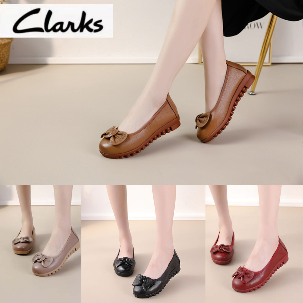 Clarks Shoes ใหม่ pata woman clarks Flats ผู้หญิงของแท้หนัง Jasmine รองเท้าผู้หญิง