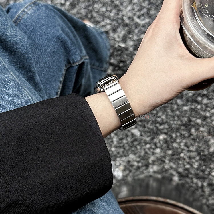 3 สี High-fashion sport สายโลหะสําหรับ Xiaomi Mi Band 10 9 8 7 6 5 3 4 บล็อกออกแบบสร้อยข้อมือแฟชั่น Miband สําหรับ Xiao Mi 9 8 Pro Band - รูปที่ 3