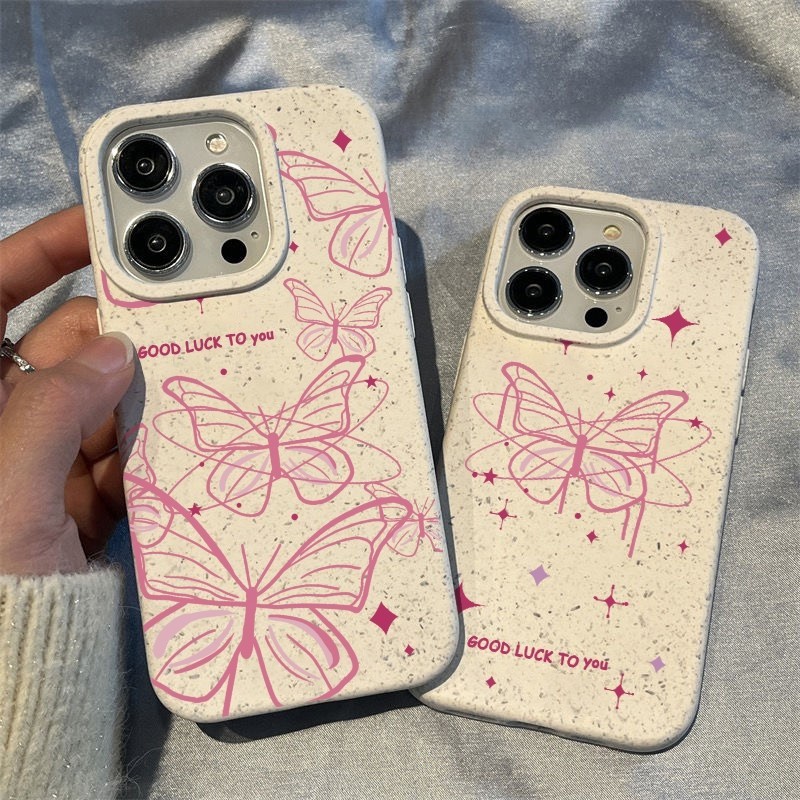 ปรับให้เข้ากับ iPhone 11 13 For เคสไอโฟน14 15 12  Pro Max X XS XR 6 7 8 14 15 Plus 12 13MINI รูปแบบผีเสื้อ กรณีกันกระแทก