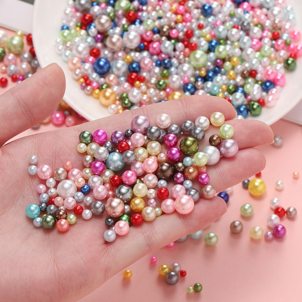St. kunkka ลูกปัดไข่มุก ABS ไม่มีรูพรุน ขนาด 3-8 มม. 10 กรัม ต่อถุง สําหรับทําเครื่องประดับ DIY - รูปที่ 5
