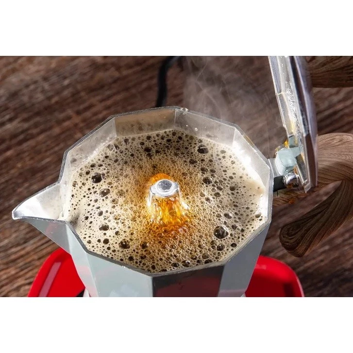 Coffee☕ หม้อต้มกาแฟสด moka pot อลูมิเนียม แบบพกพา กาต้มกาแฟ เครื่องชงกาแฟ 3 ถ้วย/ 6ถ้วย มอคค่าพอท หม้อต้มกาแฟ thumbnail 9