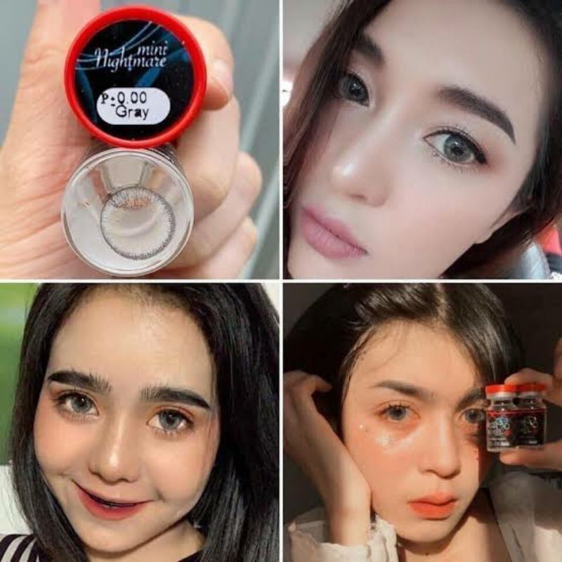 คอนแทคเลนส์ รุ่น Mini Nightmare  สีเทา/ตาล Gray/Brown ค่าสายตา (0.00)-(-6.50) - รูปที่ 3