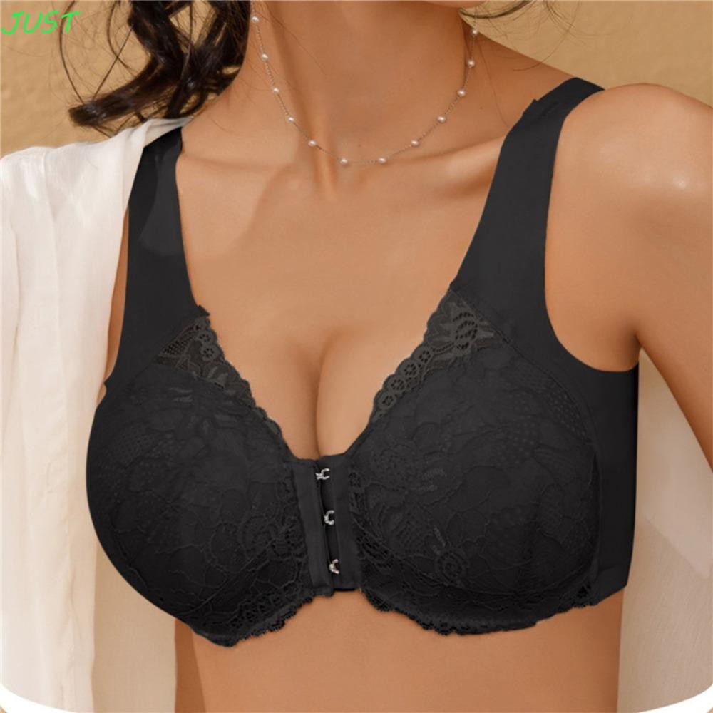 Just ด้านหน้าหัวเข็มขัดไร้สายลึก V Bra, ขนาดใหญ่บางส่วน Push Up Brassiere สําหรับผู้หญิง, สบายกระชับโดยเครื่องหมายรวบรวมหน้าอกชุดชั้นในไร้รอยต่อหญิง