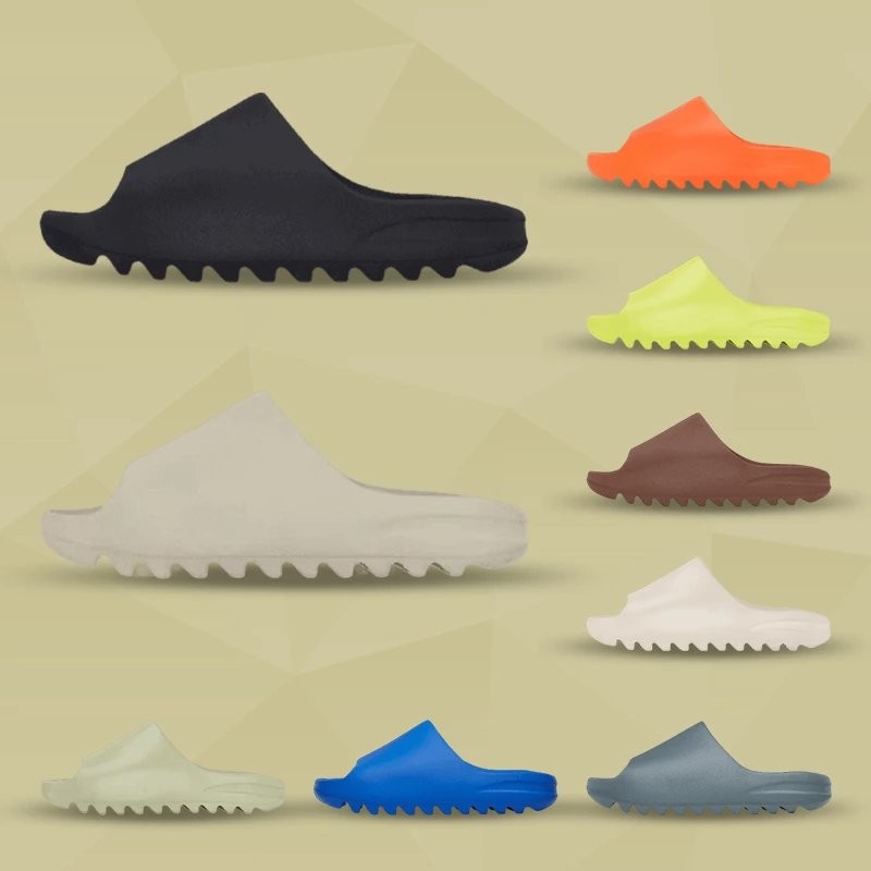 รองเท้าแตะ Yeezy Slide สีดำ นิล ขาว กาแฟ เทา เขียวถั่ว เขียวฟลูออเรสเซนต์ เทาทหาร เทาข้าว เทาเข้ม เท