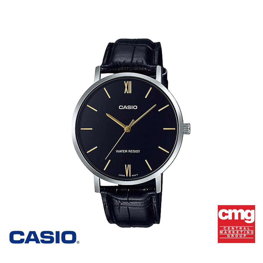 CASIO นาฬิกาข้อมือ CASIO รุ่น MTP-VT01L-1BUDF สายหนัง สีดำ