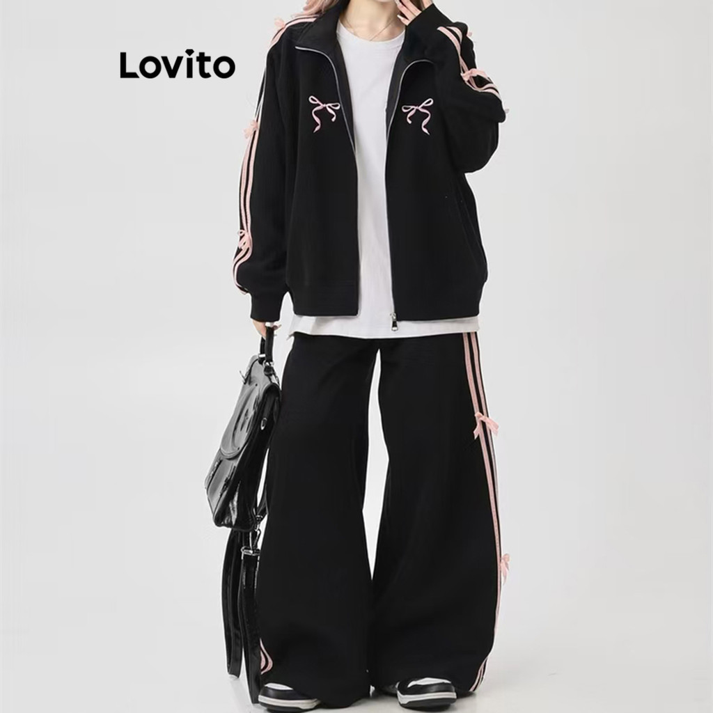 Lovito ชุดกางเกง บล็อกสี สำหรับผู้หญิง LNA77776