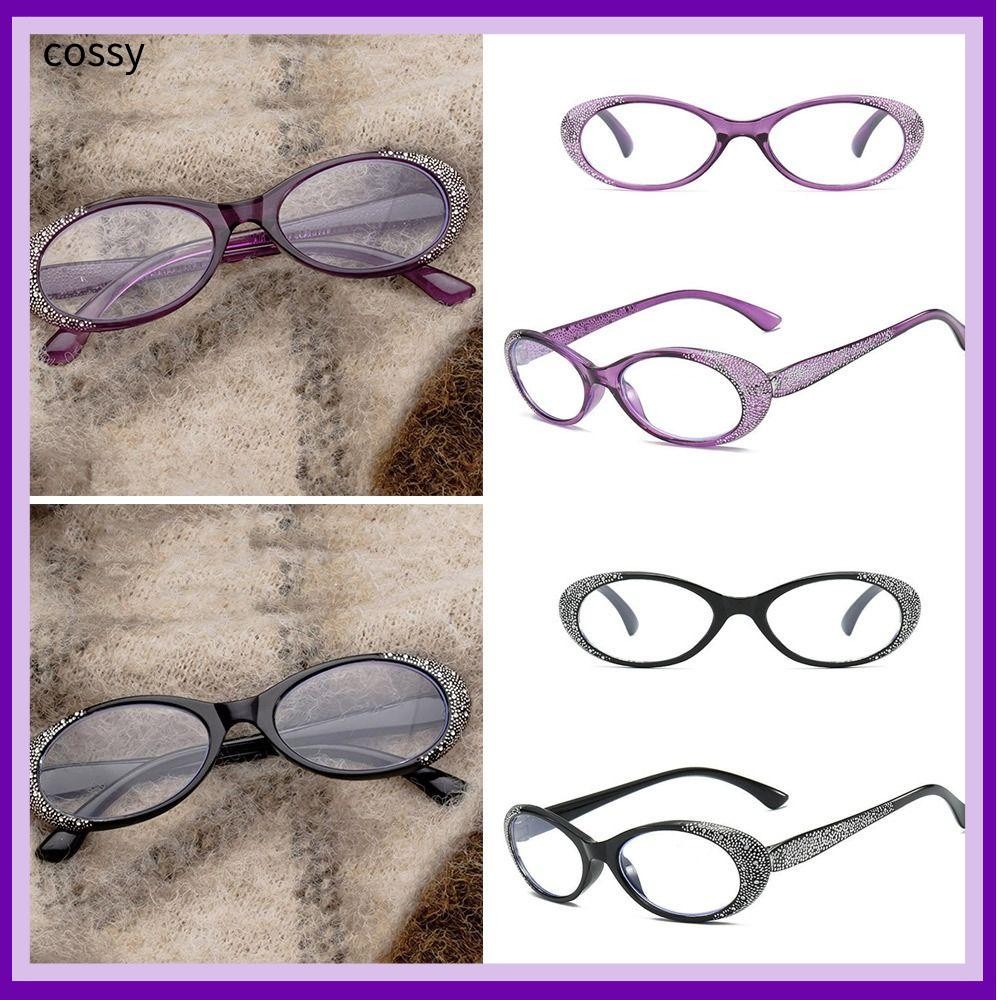 Cossy Anti-Blue Light แว่นตาอ่านหนังสือ, Blue Blocking Eye Protection แว่นตาสายตายาว,สบาย Ultralight Luxury Diamond Glitter กรอบสายตายาวแว่นตาสําหรับผู้ชายผู้หญิง