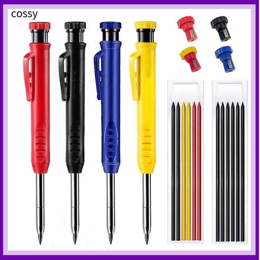 คอสซี่ ดินสองานไม้หลุมลึกเครื่องหมายยาวหัวดินสอกลคุณภาพสูง2.8มิลลิเมตรโลหะเหลาในตัวงานไม้เครื่องมือทําเครื่องหมายงานไม้ก่อ