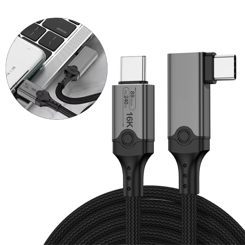 Exhila สาย USB5 80Gbps USB C ถึง USB C 240W Fast Charging Display Cable รองรับ 16K 30Hz 80Gbps สายเค