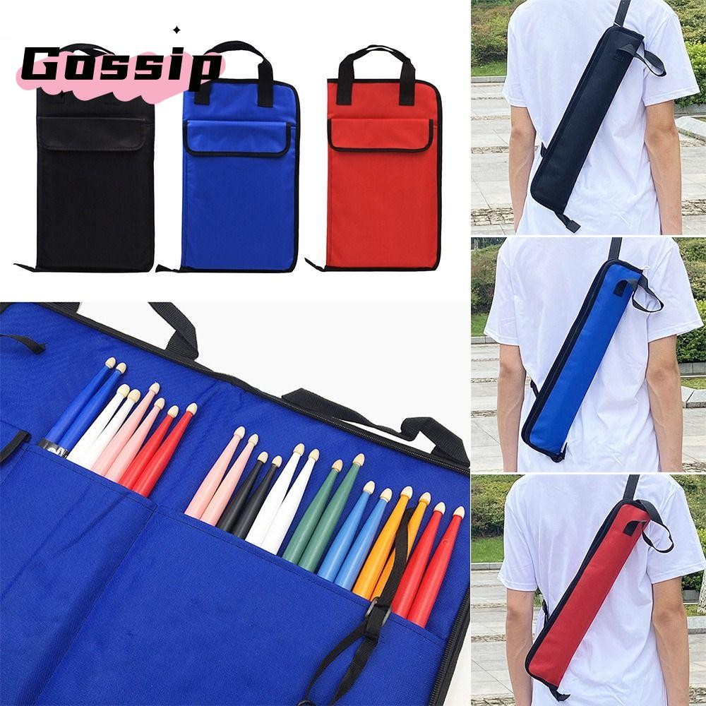 Gossip Drumstick Storage Pouch, กระเป๋าใส่ไม้กลองความจุขนาดใหญ่กันน้ําแบบหนา, ที่ใส่ไม้กลองแบบพกพา