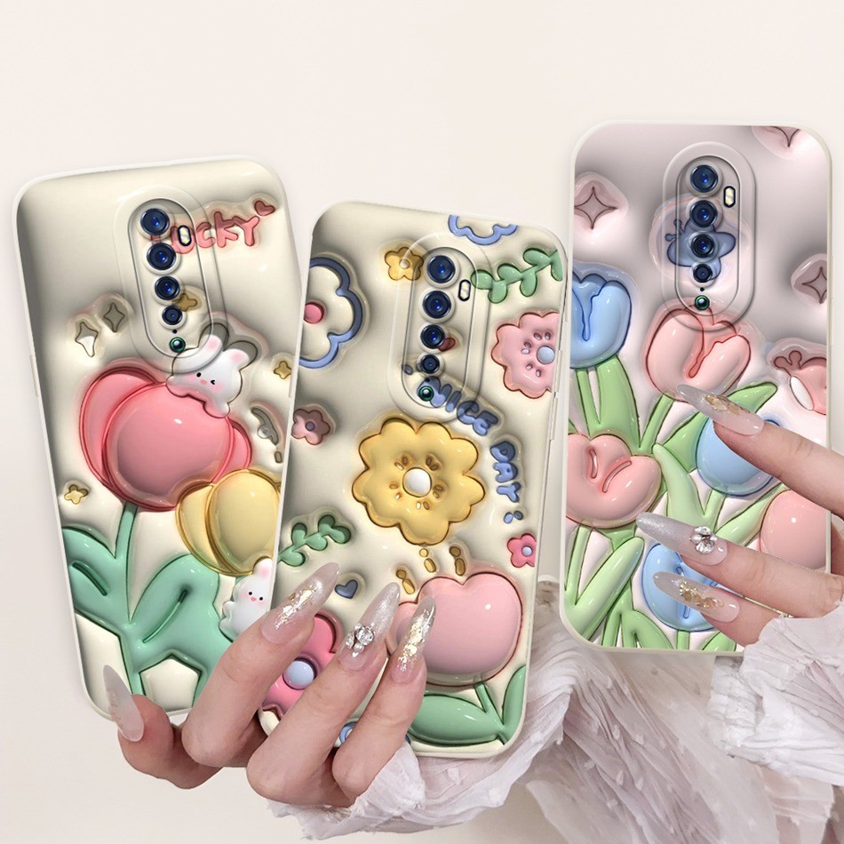 Oppo Reno2 F / Reno2 Z / Reno2 เคสป้องกันเลนส์ Reno 2F 2Z 2 CPH1989 CPH1951 CPH1907 เคสซิลิโคนอ่อนนุ่มการ์ตูนแพนด้ากระต่ายน่ารัก